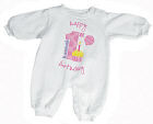 Baby Girl's 1st Birthday Fleece Romper 61412X